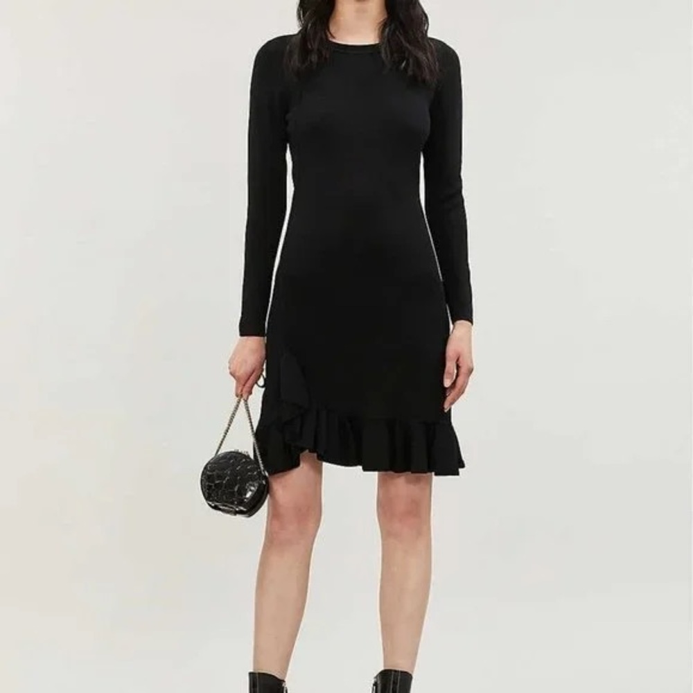 ALTUZARRA Mikey Knit Long Sleeve Ruffle Midi Dress Size L - Picture 2 of 9